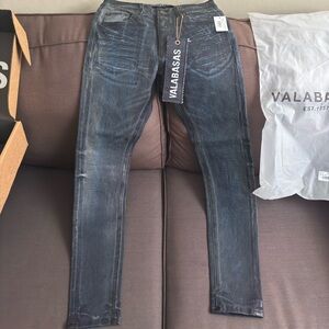 Valabasas Dirty Indigo Waxed Denim Jeans Size 32 New With Tags